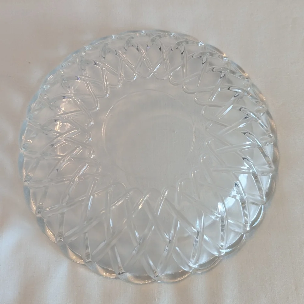 Four Vintage 50s 60s Indiana Glass Clear Pretzel #622 Coupe Soup Bowls